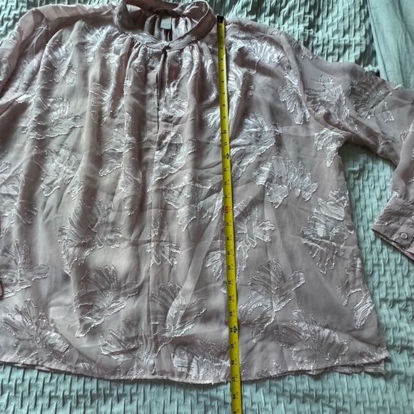 H&M JACQUARD-WEAVE BLOUSE Soft Pink Floral Size L - Picture 16 of 16